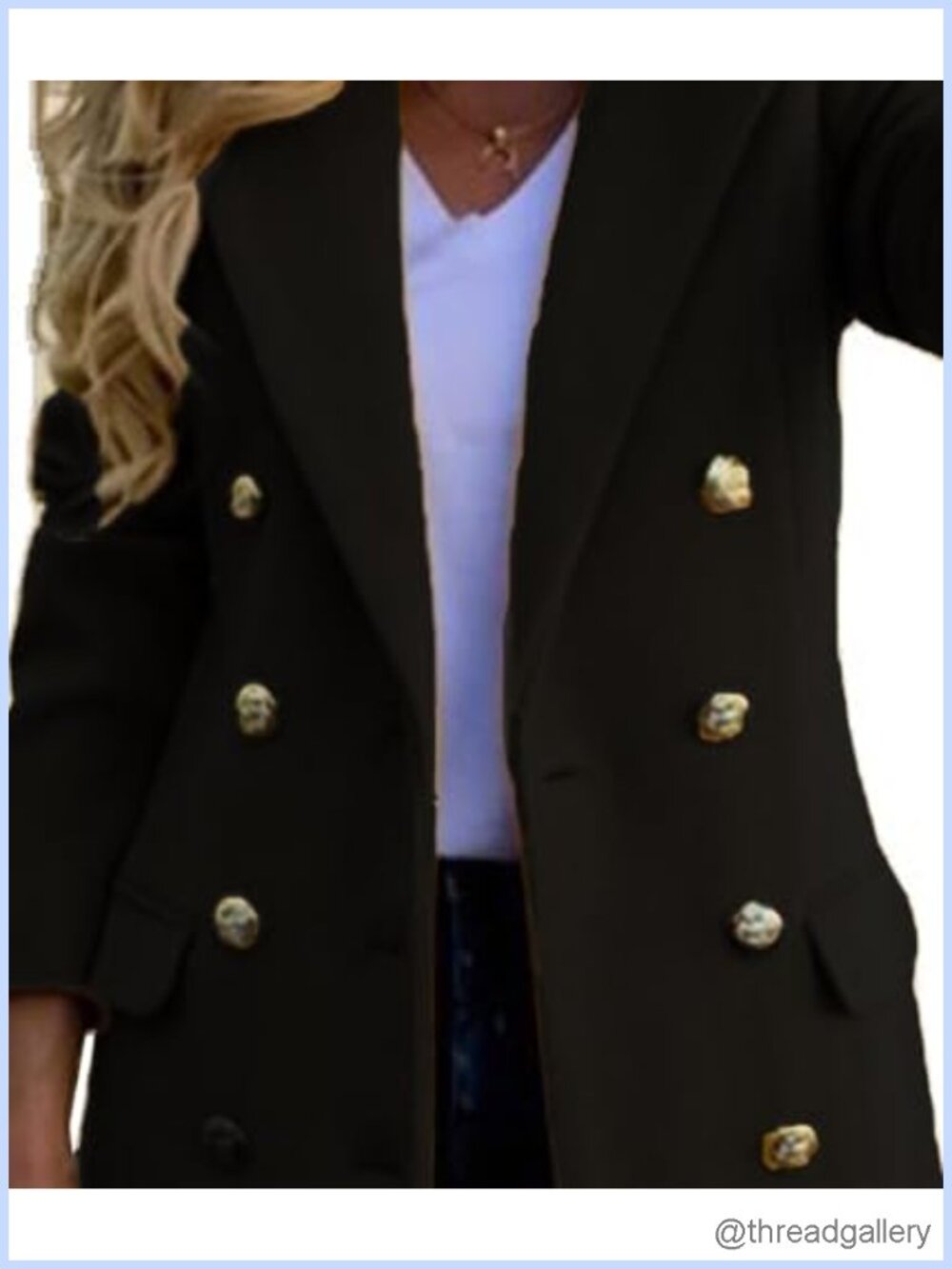 Women Double Breasted Long Wool Blend Blazer Winter Coat - Picture 3 of 3